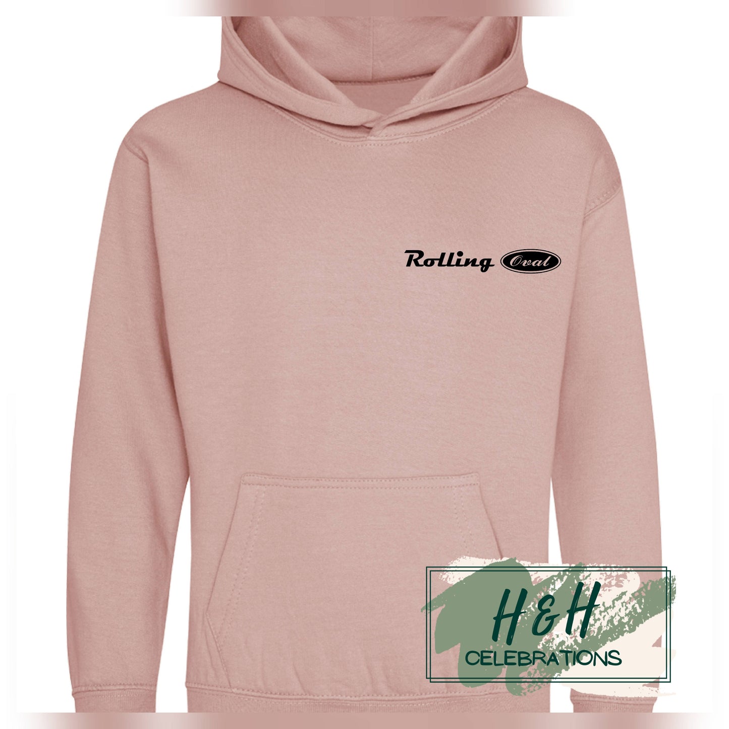 Rolling Oval Hoodie For Kids - Dusty Pink