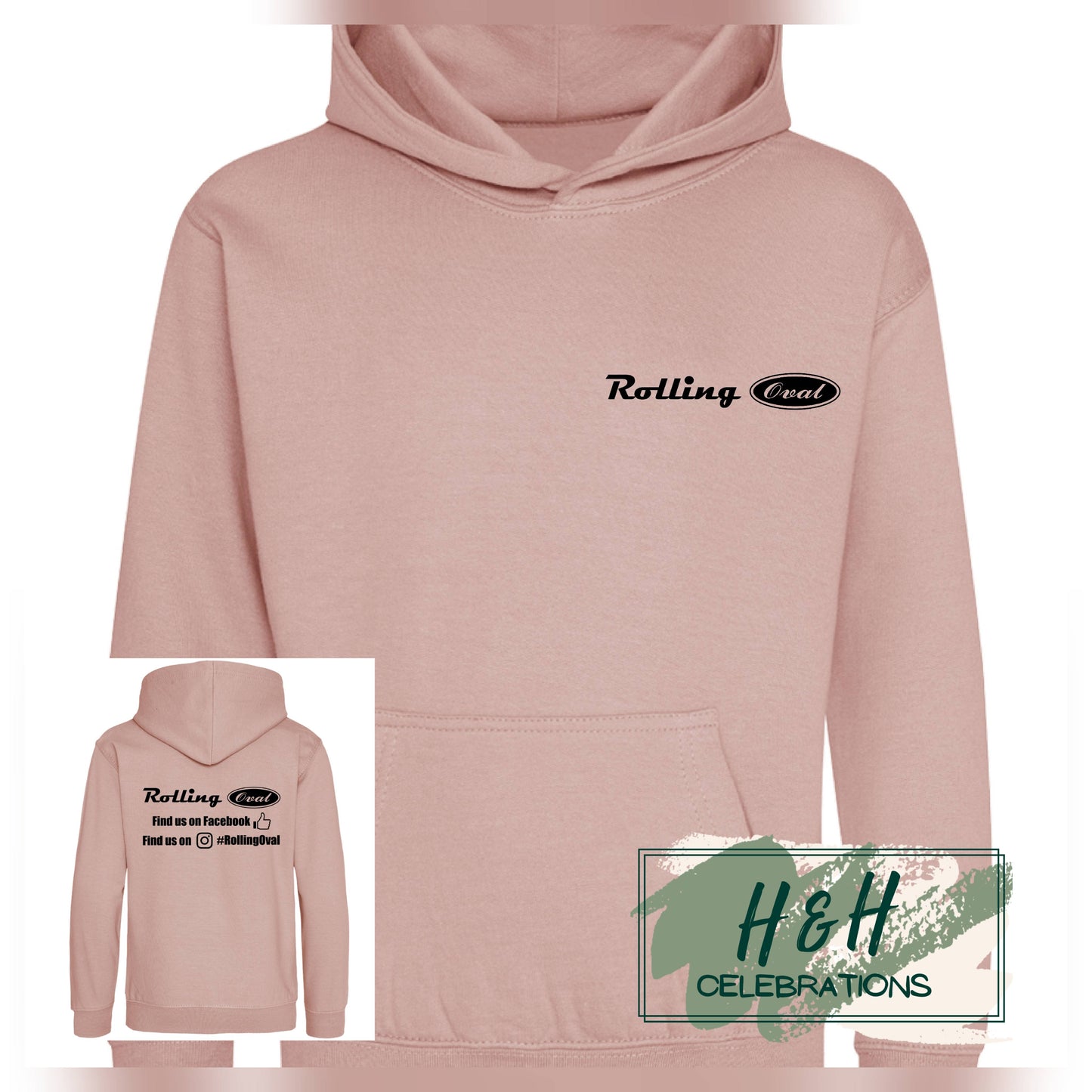Rolling Oval Hoodie For Kids - Dusty Pink