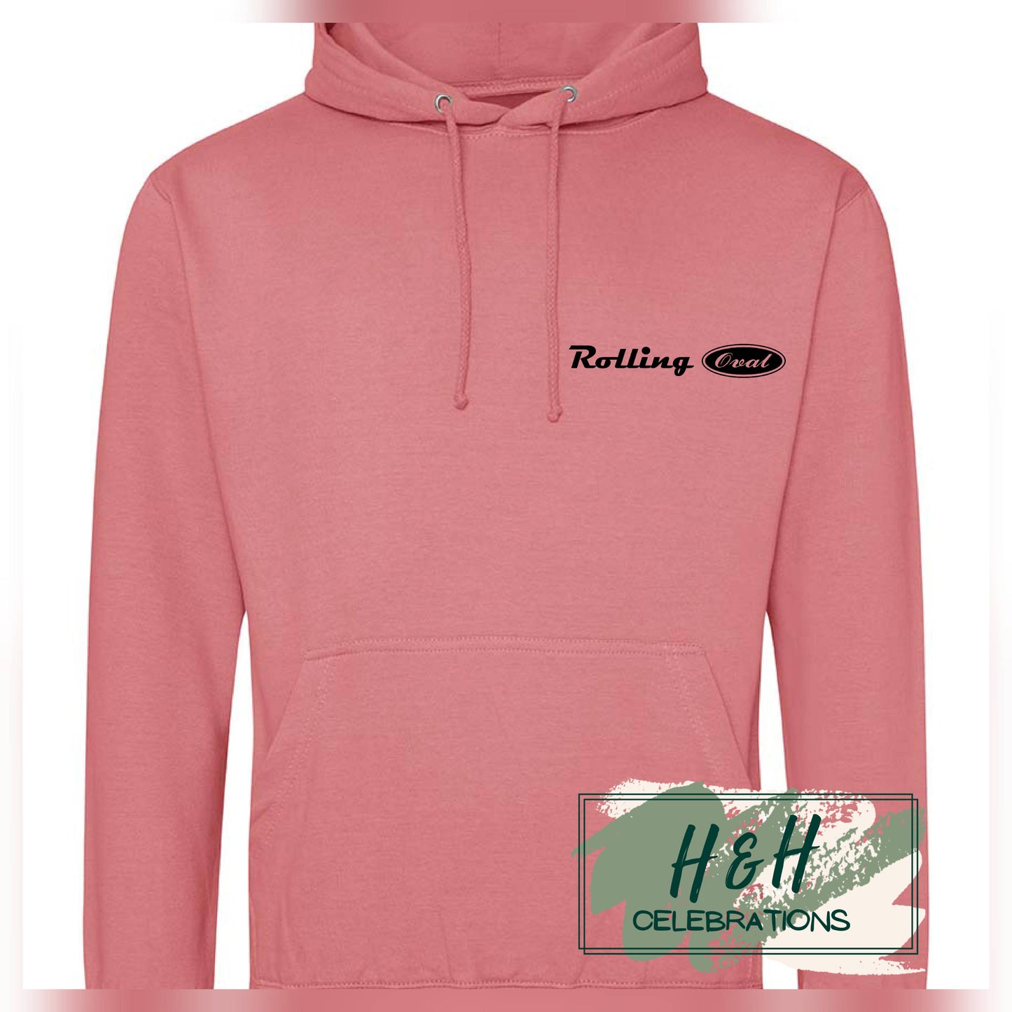 Rolling Oval Hoodie For Adults - Dusty Rose