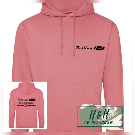Rolling Oval Hoodie For Adults - Dusty Rose