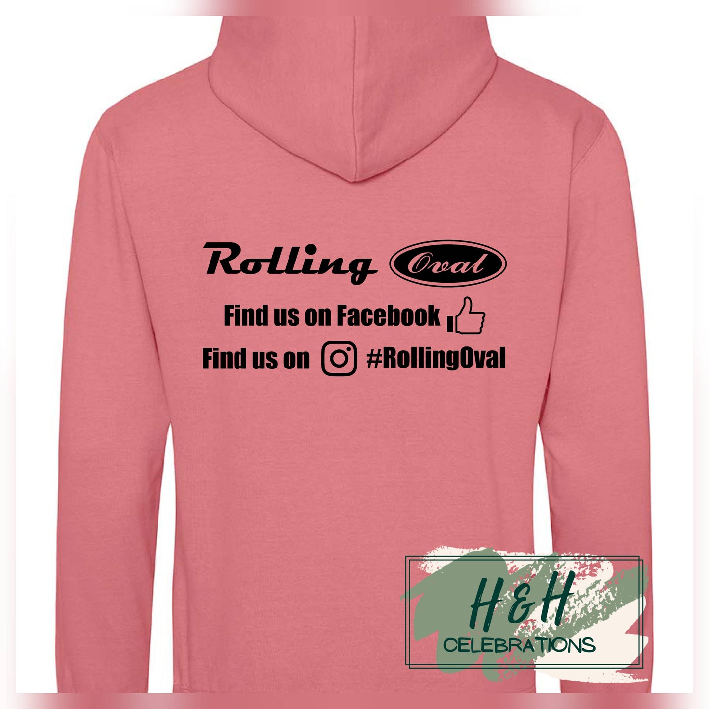 Rolling Oval Hoodie For Adults - Dusty Rose