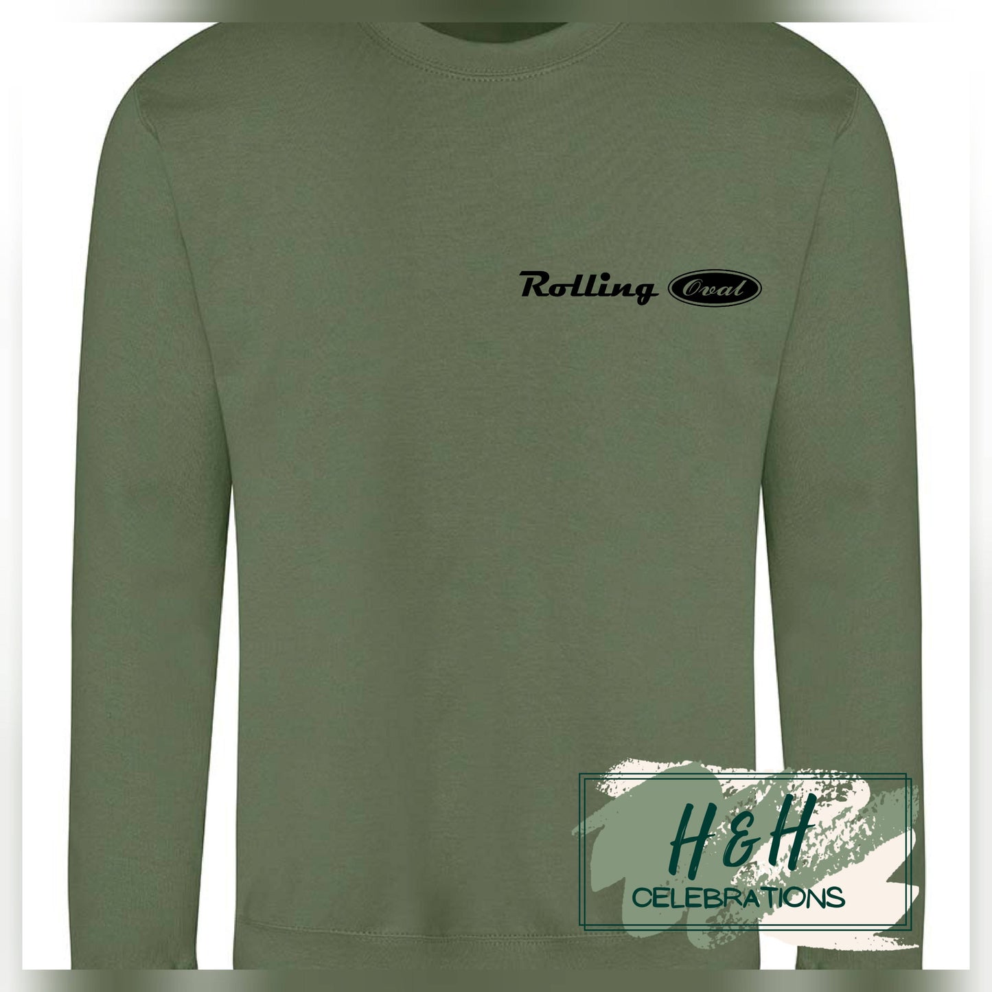 Rolling Oval Sweatshirt For Adults - Earthy Green