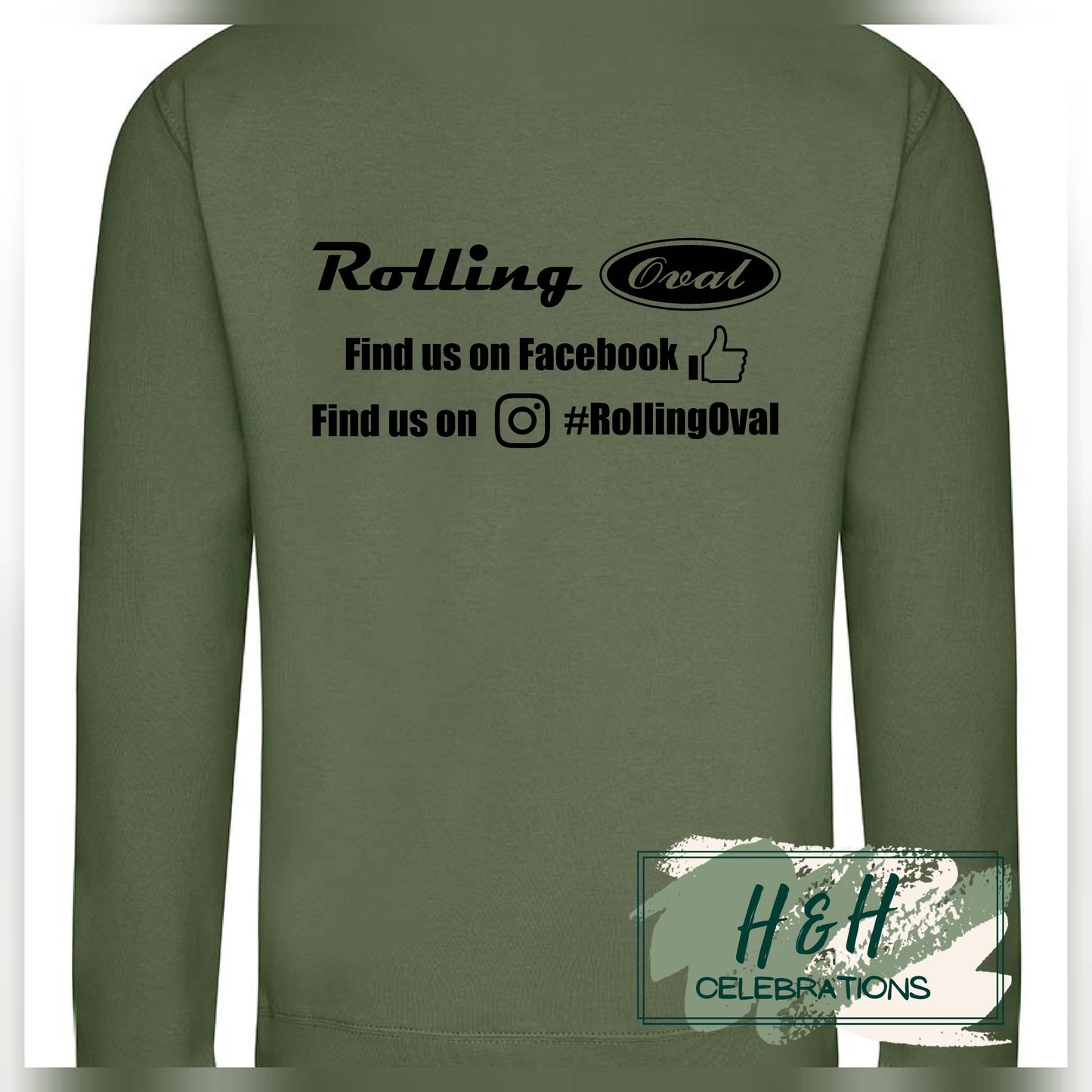 Rolling Oval Sweatshirt For Adults - Earthy Green