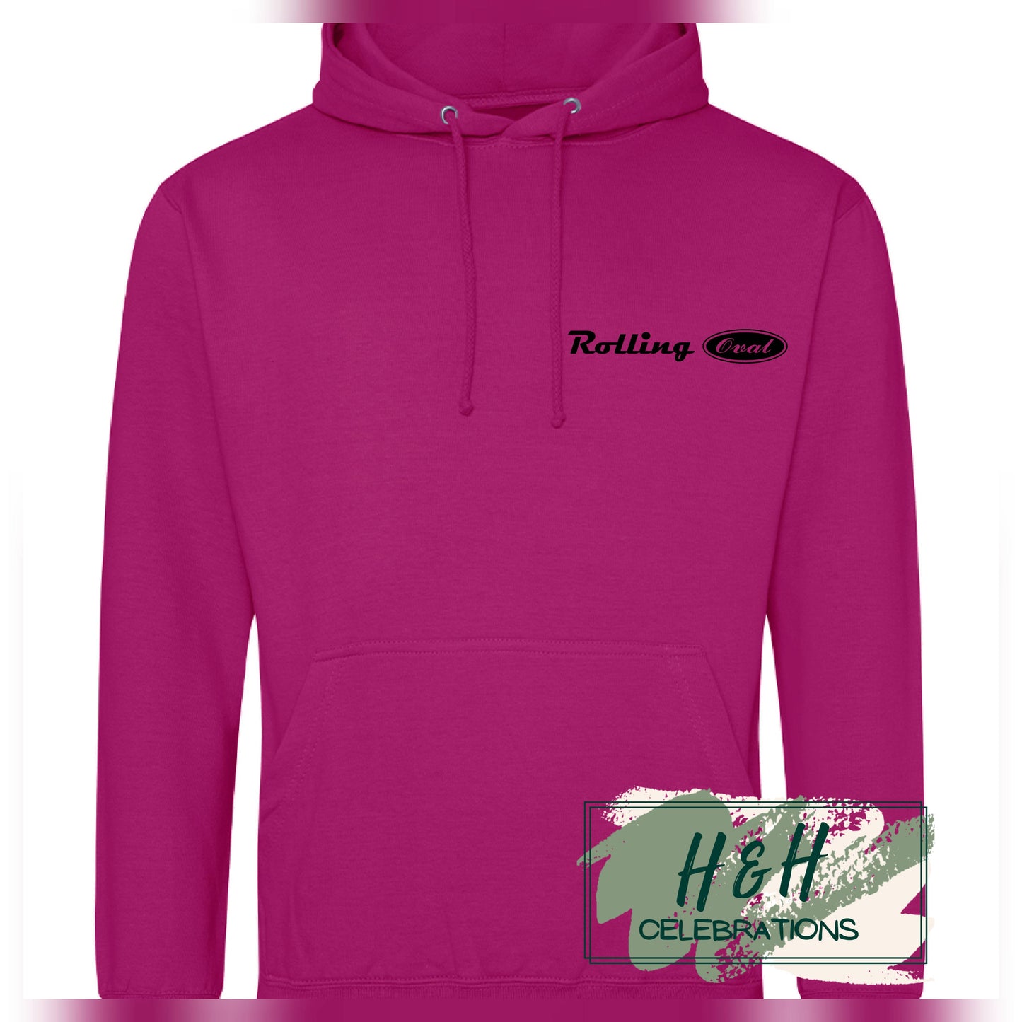 Rolling Oval Hoodie For Adults - Festival Fuchsia
