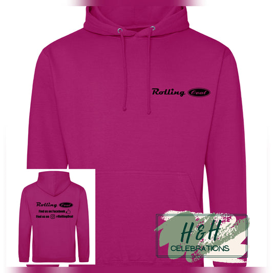 Rolling Oval Hoodie For Adults - Festival Fuchsia