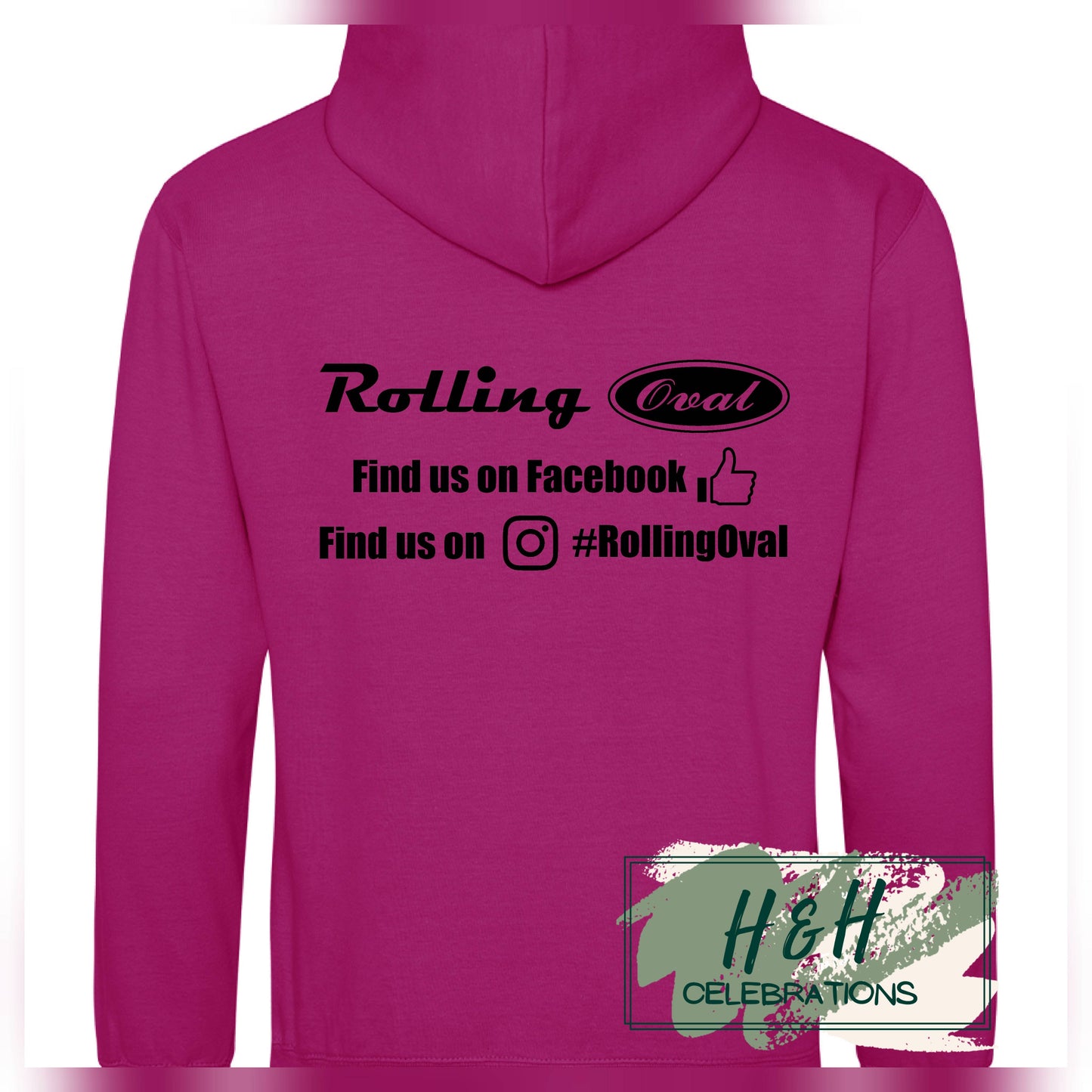 Rolling Oval Hoodie For Adults - Festival Fuchsia