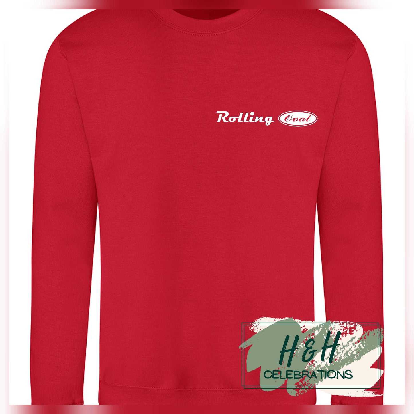 Rolling Oval Sweatshirt For Adults - Fire Red
