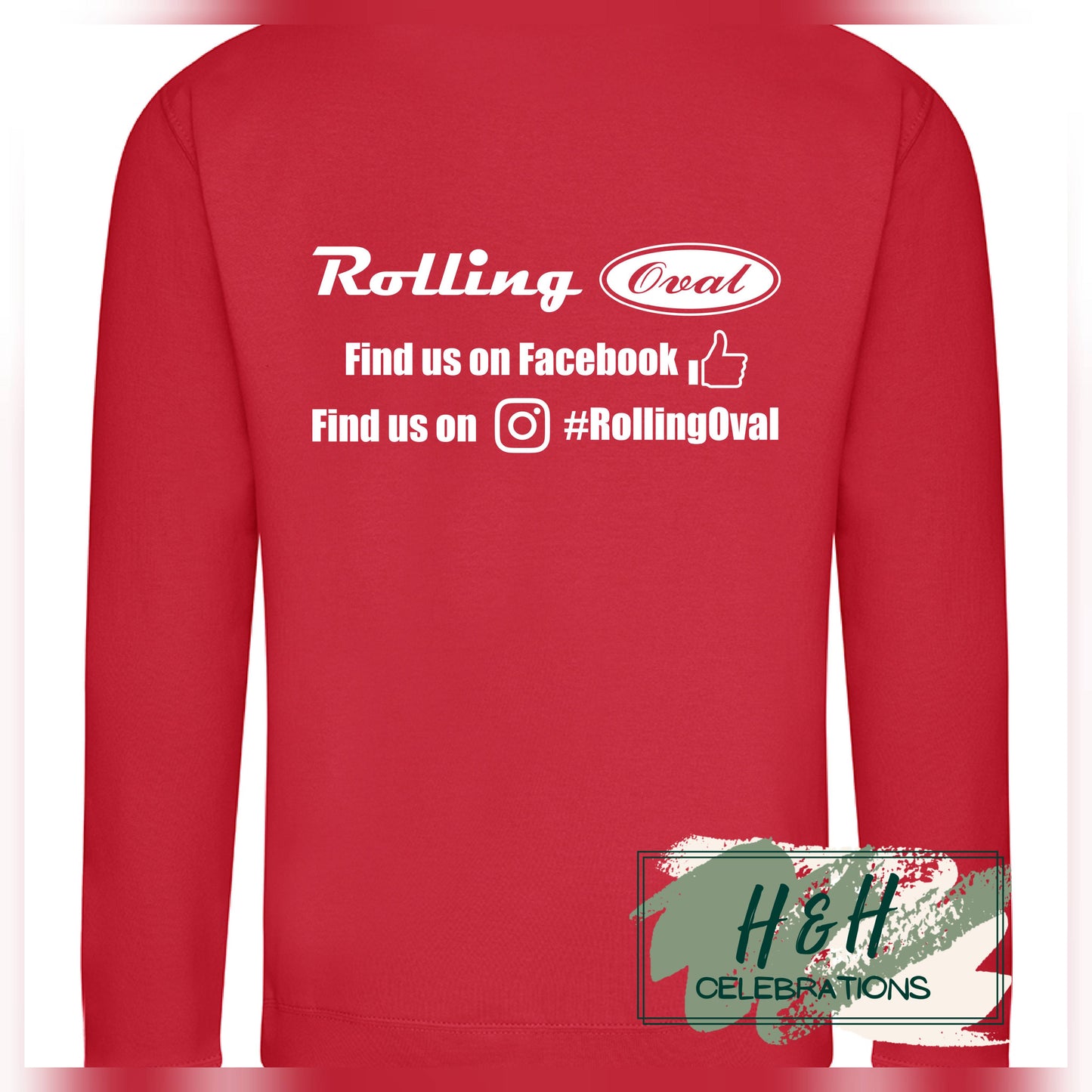 Rolling Oval Sweatshirt For Adults - Fire Red