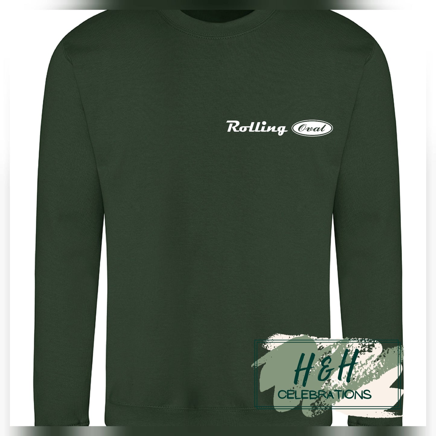 Rolling Oval Sweatshirt For Adults - Forest Green