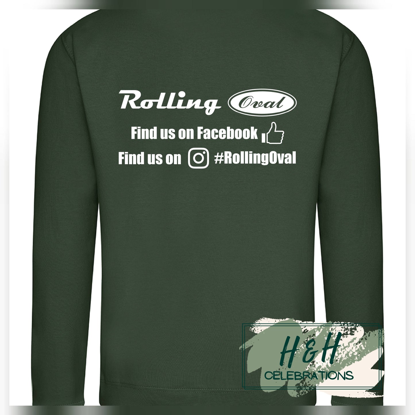 Rolling Oval Sweatshirt For Adults - Forest Green