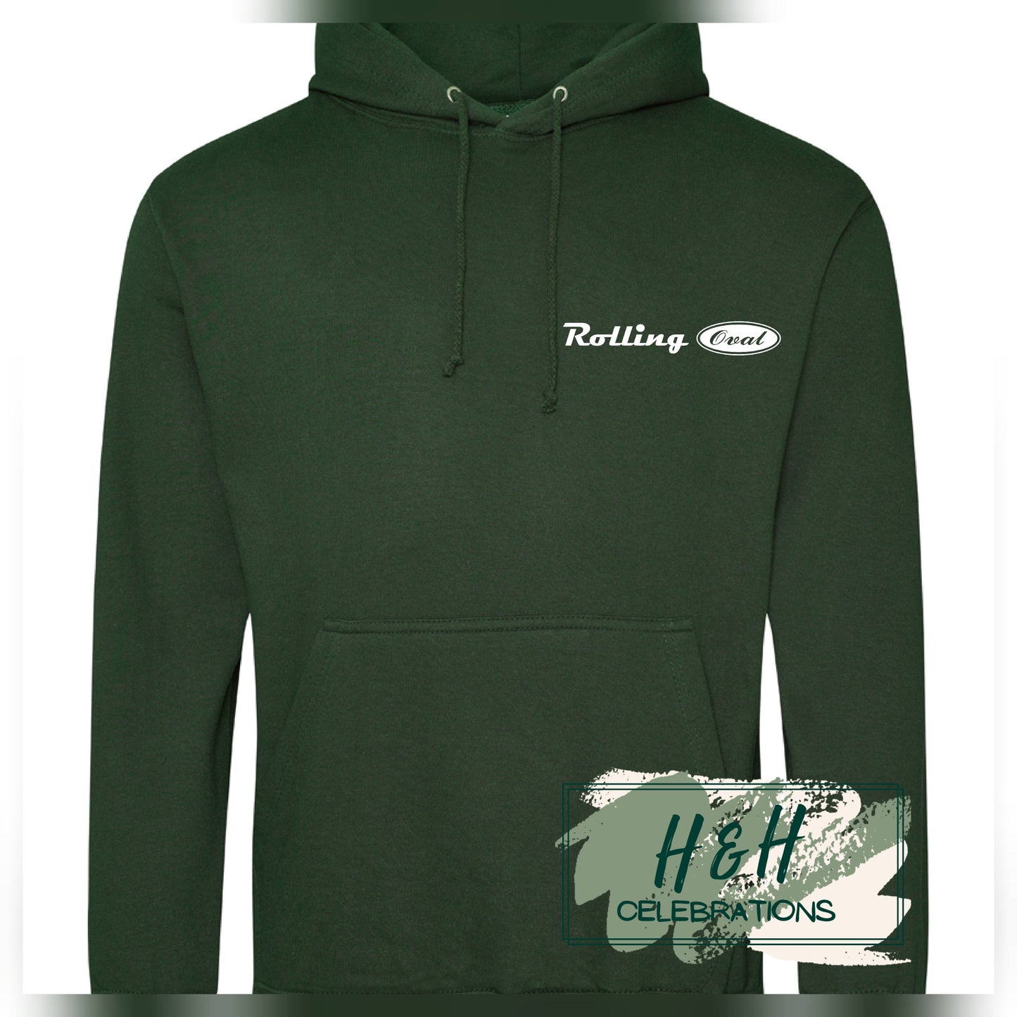 Rolling Oval Hoodie For Adults - Forest Green