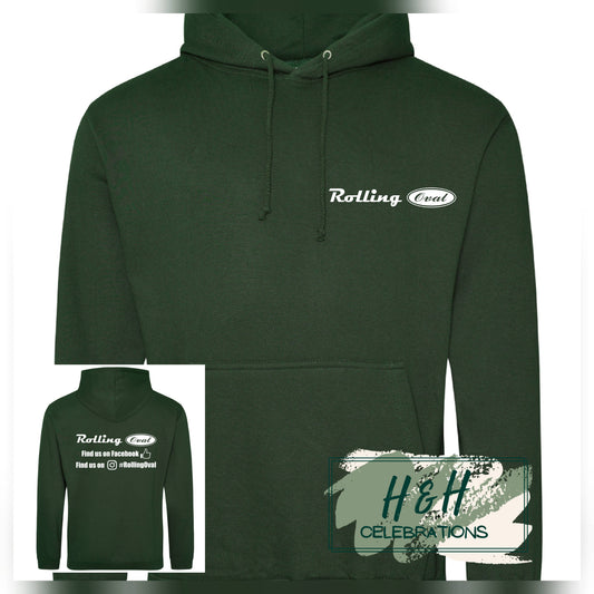 Rolling Oval Hoodie For Adults - Forest Green