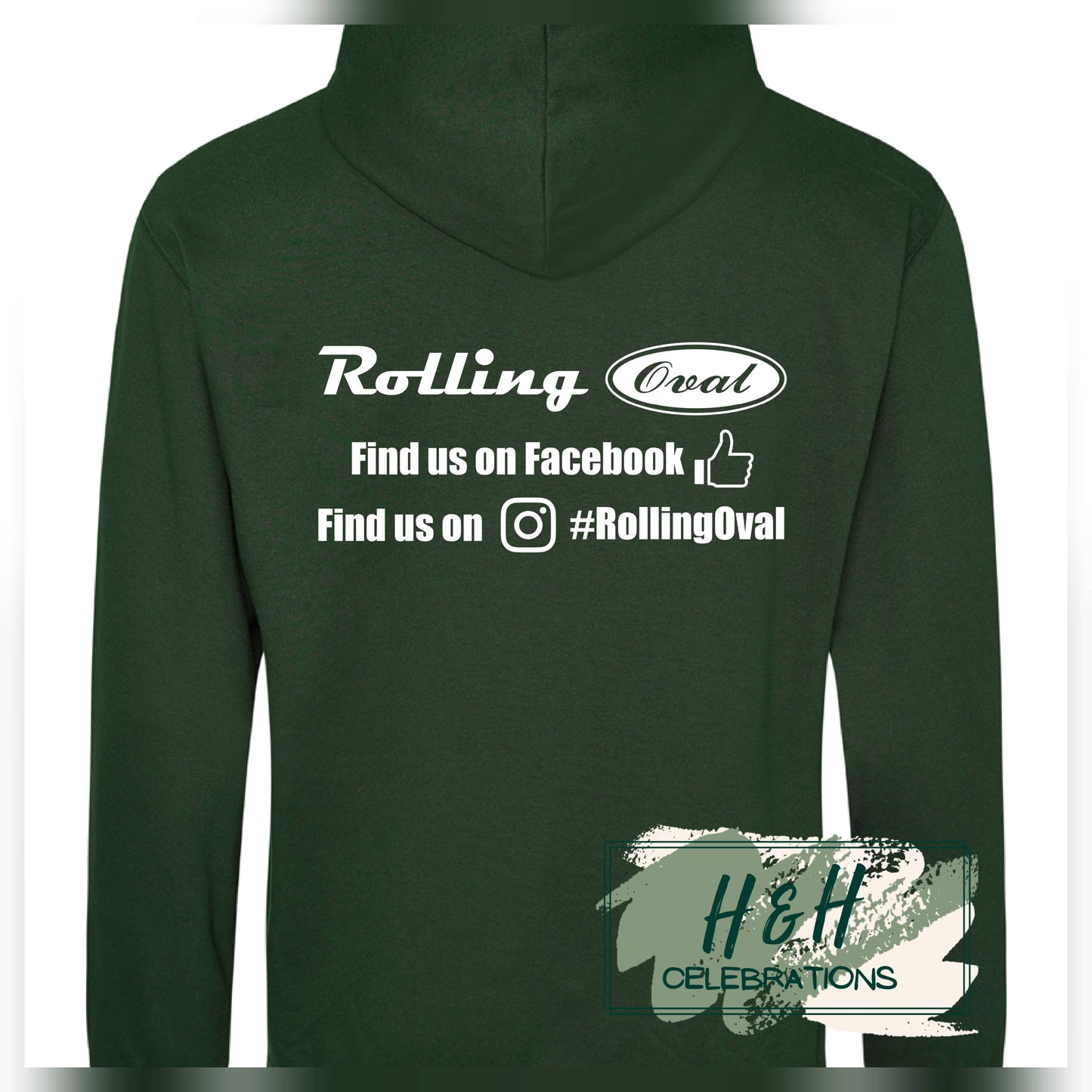Rolling Oval Hoodie For Adults - Forest Green