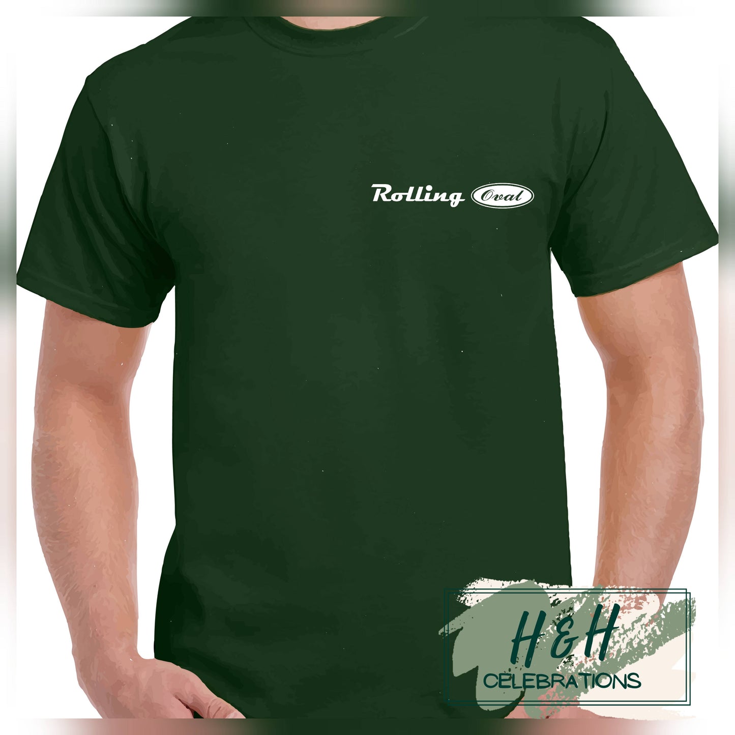 Rolling Oval T-Shirt For Kids - Forest Green