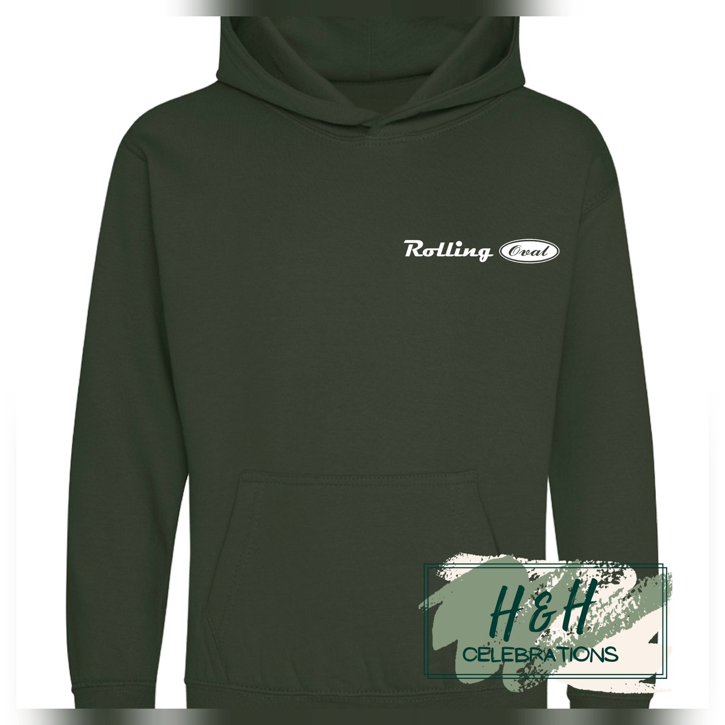 Rolling Oval Hoodie For Kids - Forest Green