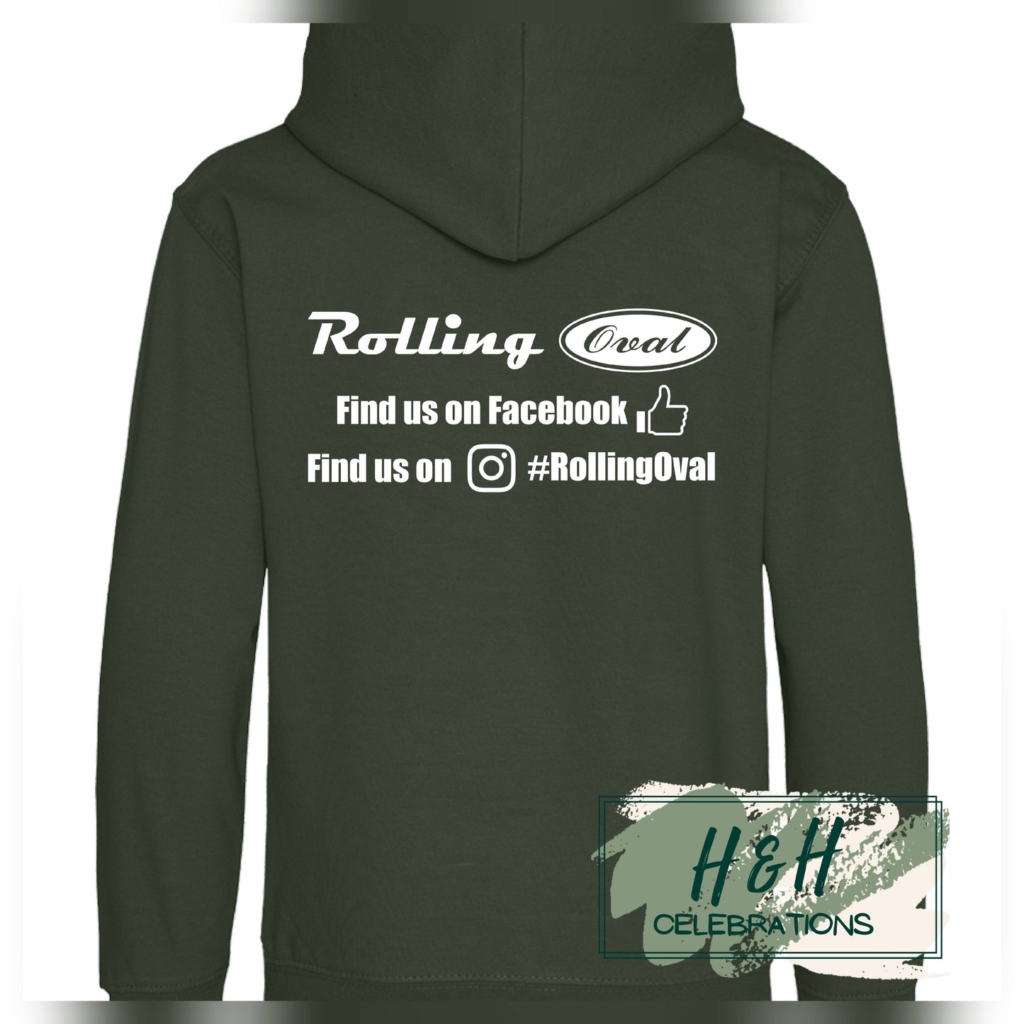 Rolling Oval Hoodie For Kids - Forest Green