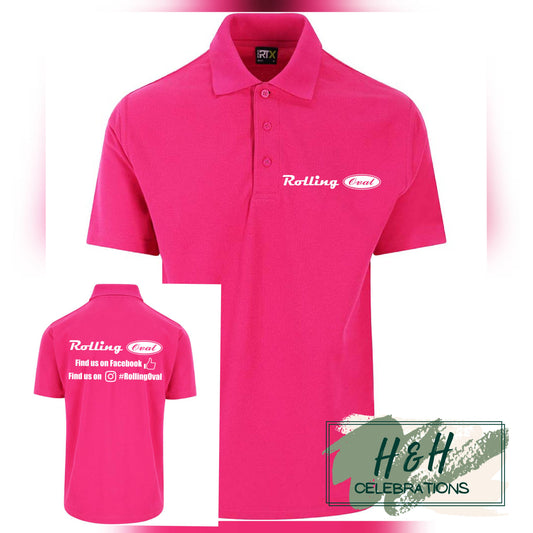 Rolling Oval Polo Shirt For Adults - Fuchsia