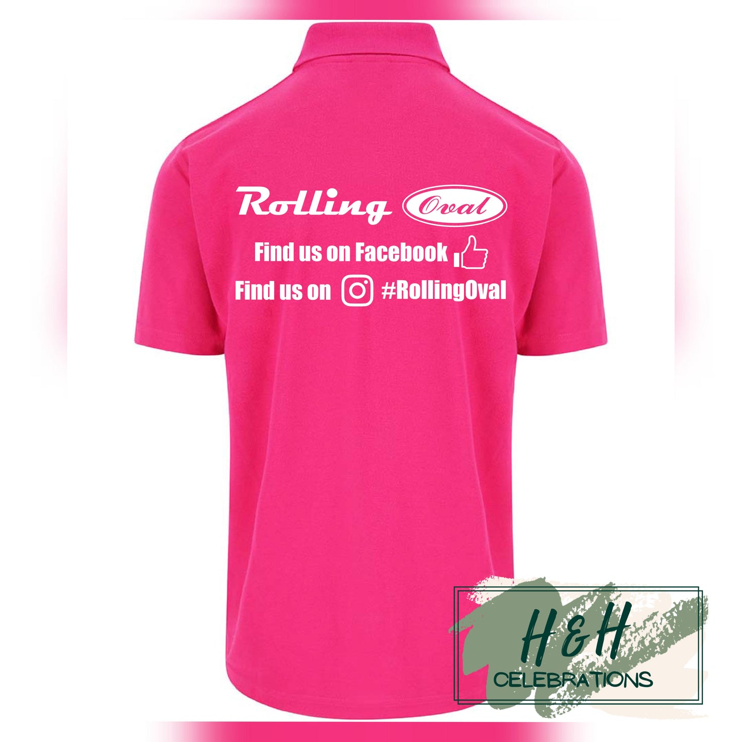 Rolling Oval Polo Shirt For Adults - Fuchsia