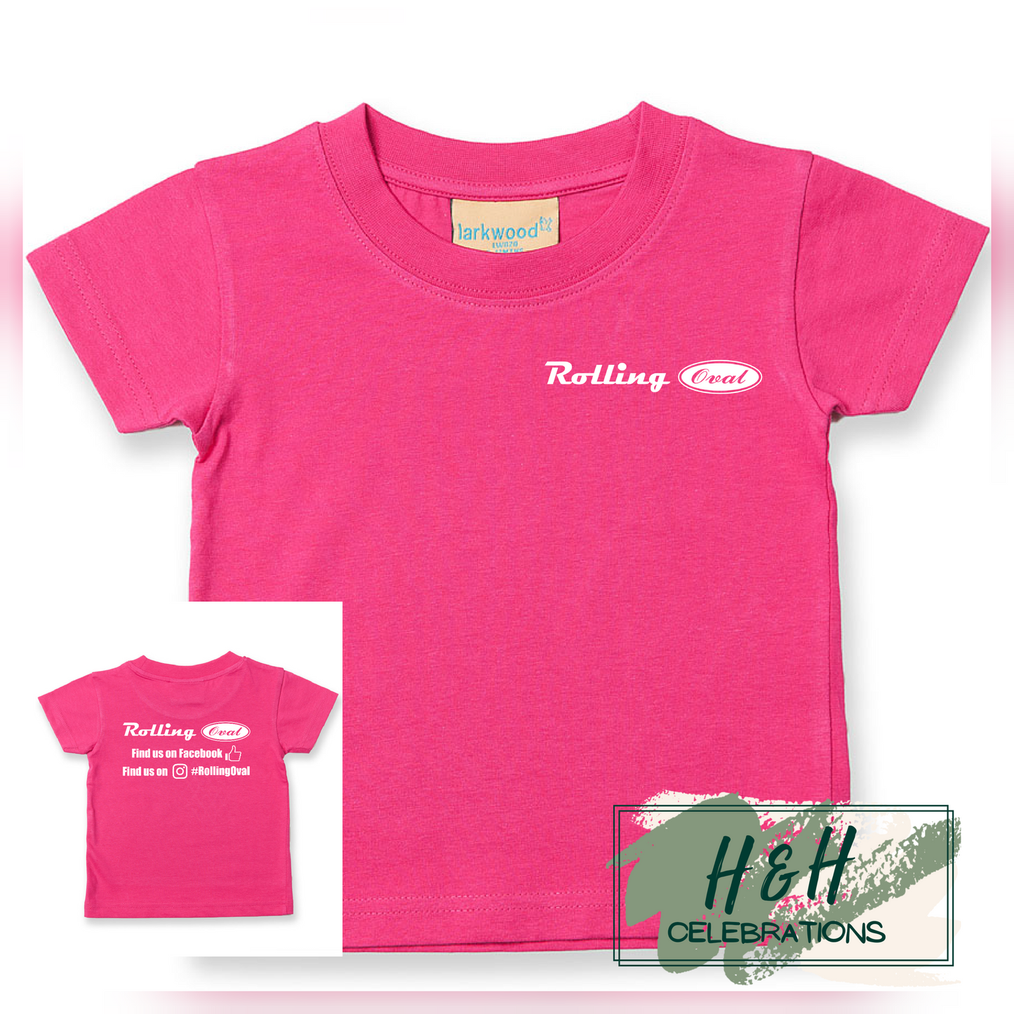 Rolling Oval T-Shirt For Babies - Fuchsia
