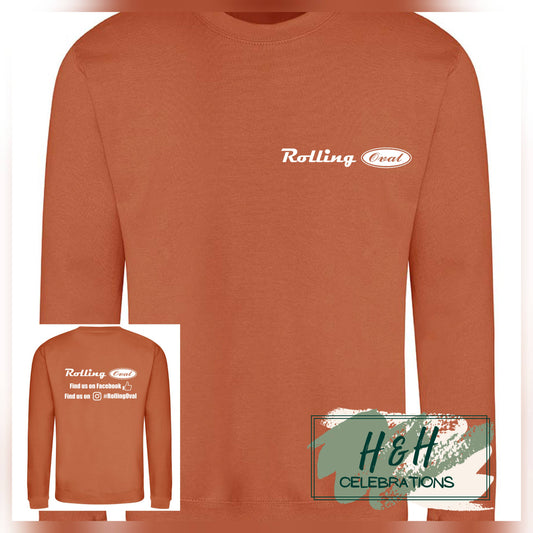 Rolling Oval Sweatshirt For Adults - Ginger Biscuit