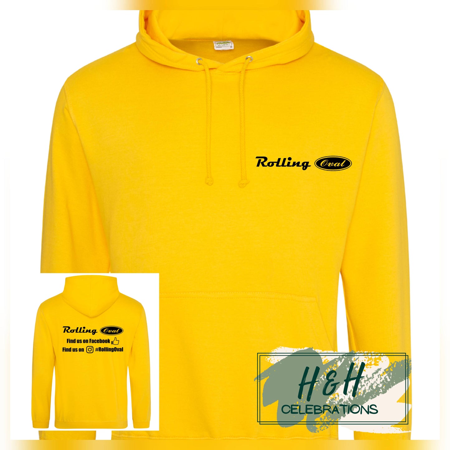 Rolling Oval Hoodie For Adults - Gold