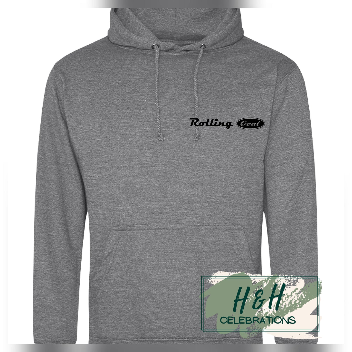 Rolling Oval Hoodie For Adults - Graphite Heather