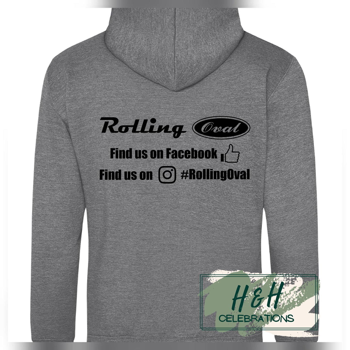 Rolling Oval Hoodie For Adults - Graphite Heather