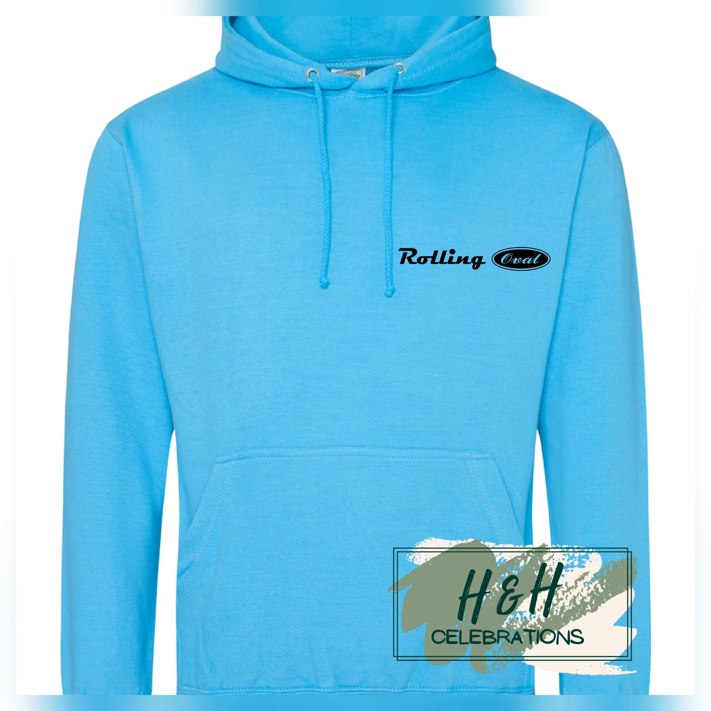 Rolling Oval Hoodie For Adults - Hawaiian Blue