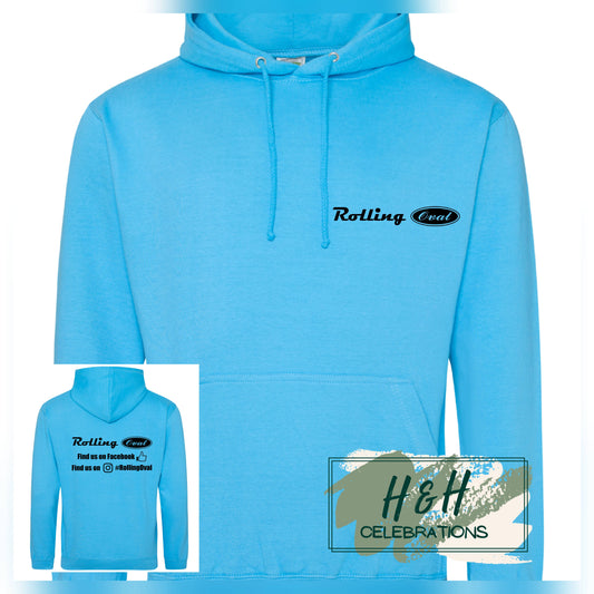 Rolling Oval Hoodie For Adults - Hawaiian Blue
