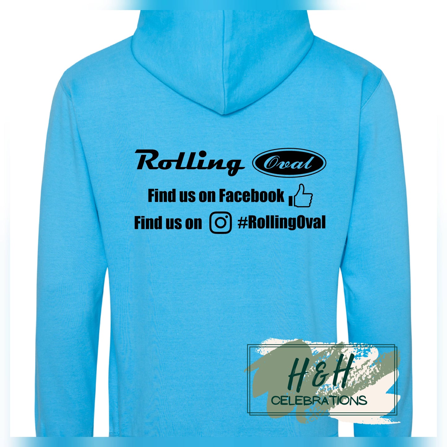Rolling Oval Hoodie For Adults - Hawaiian Blue