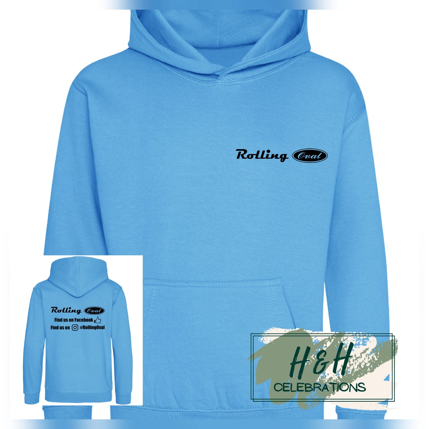 Rolling Oval Hoodie For Kids - Hawaiian Blue