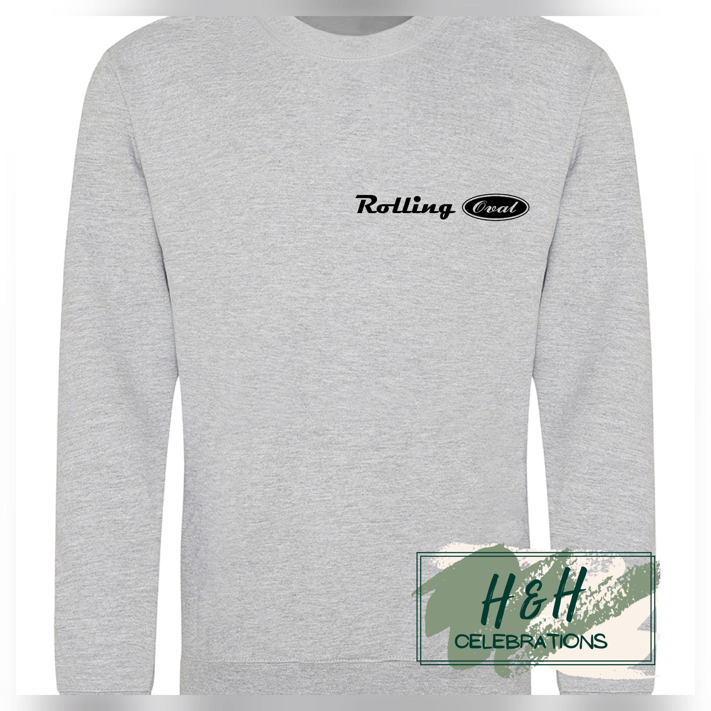 Rolling Oval Sweatshirt For Adults - Heather Grey