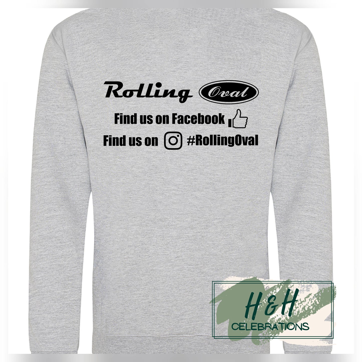 Rolling Oval Sweatshirt For Adults - Heather Grey