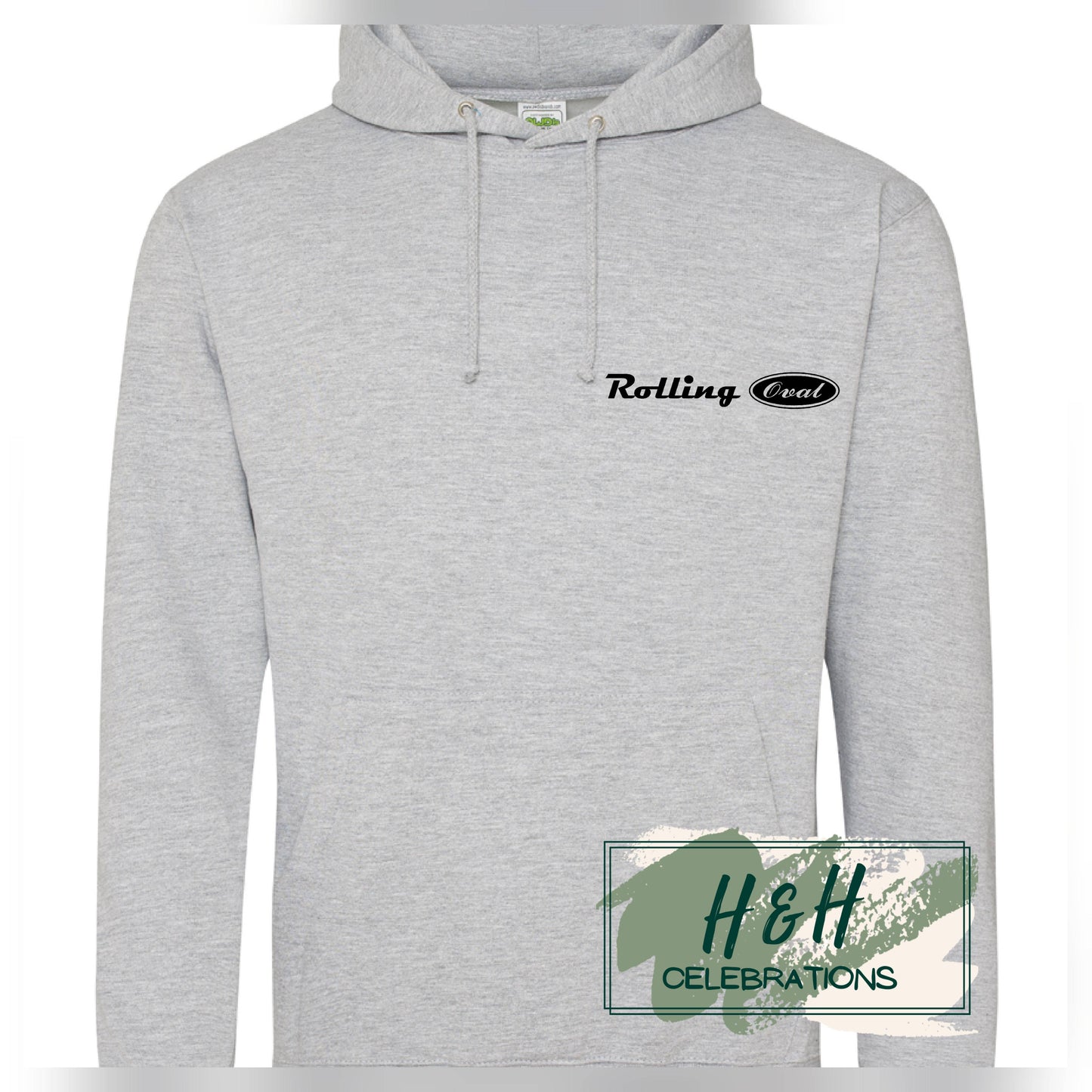 Rolling Oval Hoodie For Adults - Heather Grey