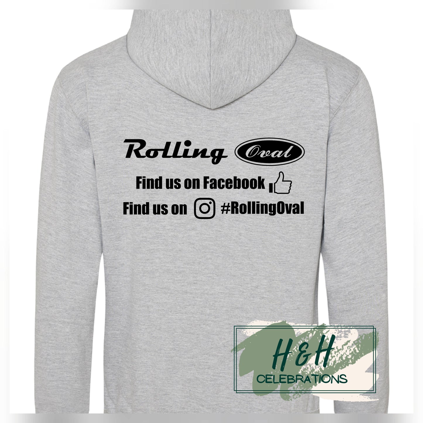 Rolling Oval Hoodie For Adults - Heather Grey