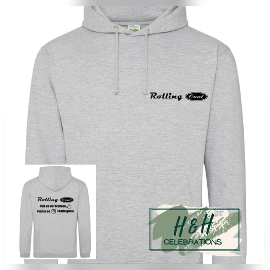 Rolling Oval Hoodie For Adults - Heather Grey