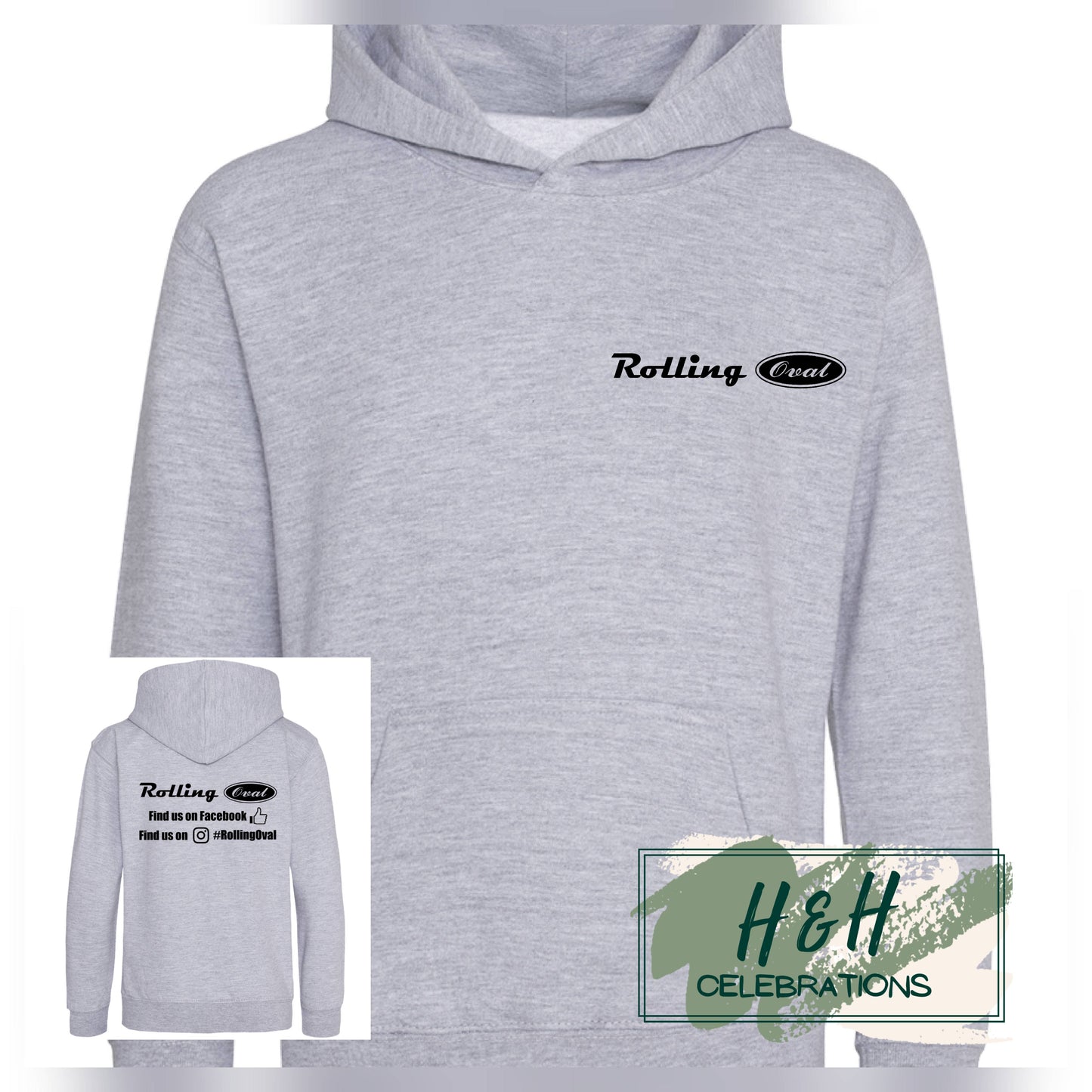 Rolling Oval Hoodie For Kids - Heather Grey