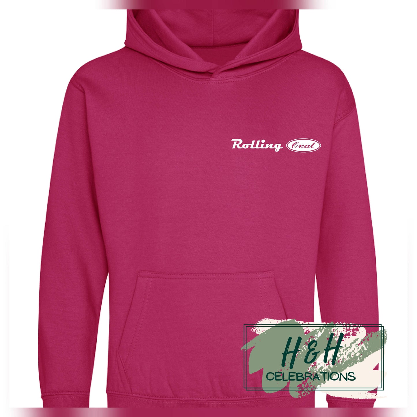 Rolling Oval Hoodie For Kids - Hot Pink