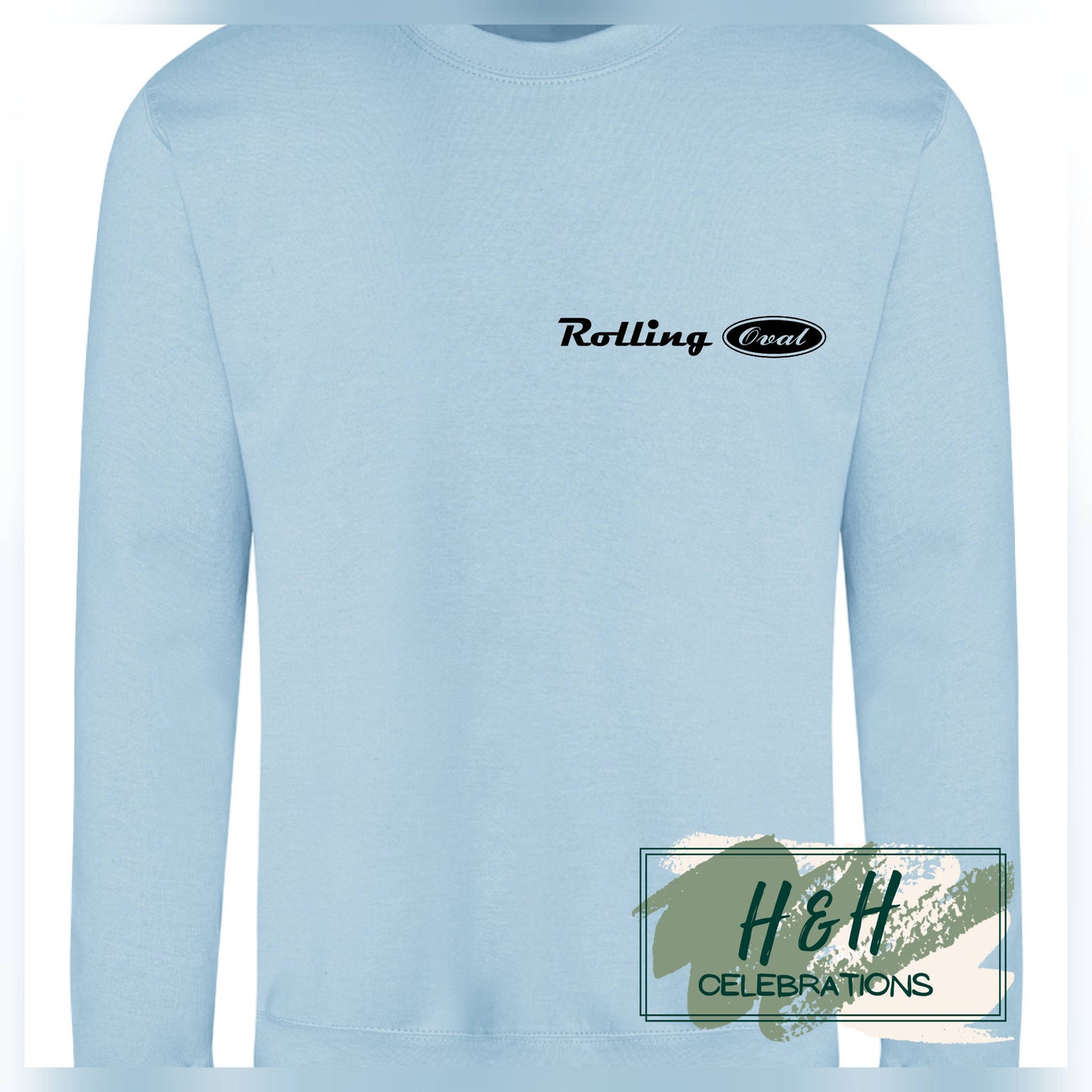 Rolling Oval Sweatshirt For Adults - Ice Blue