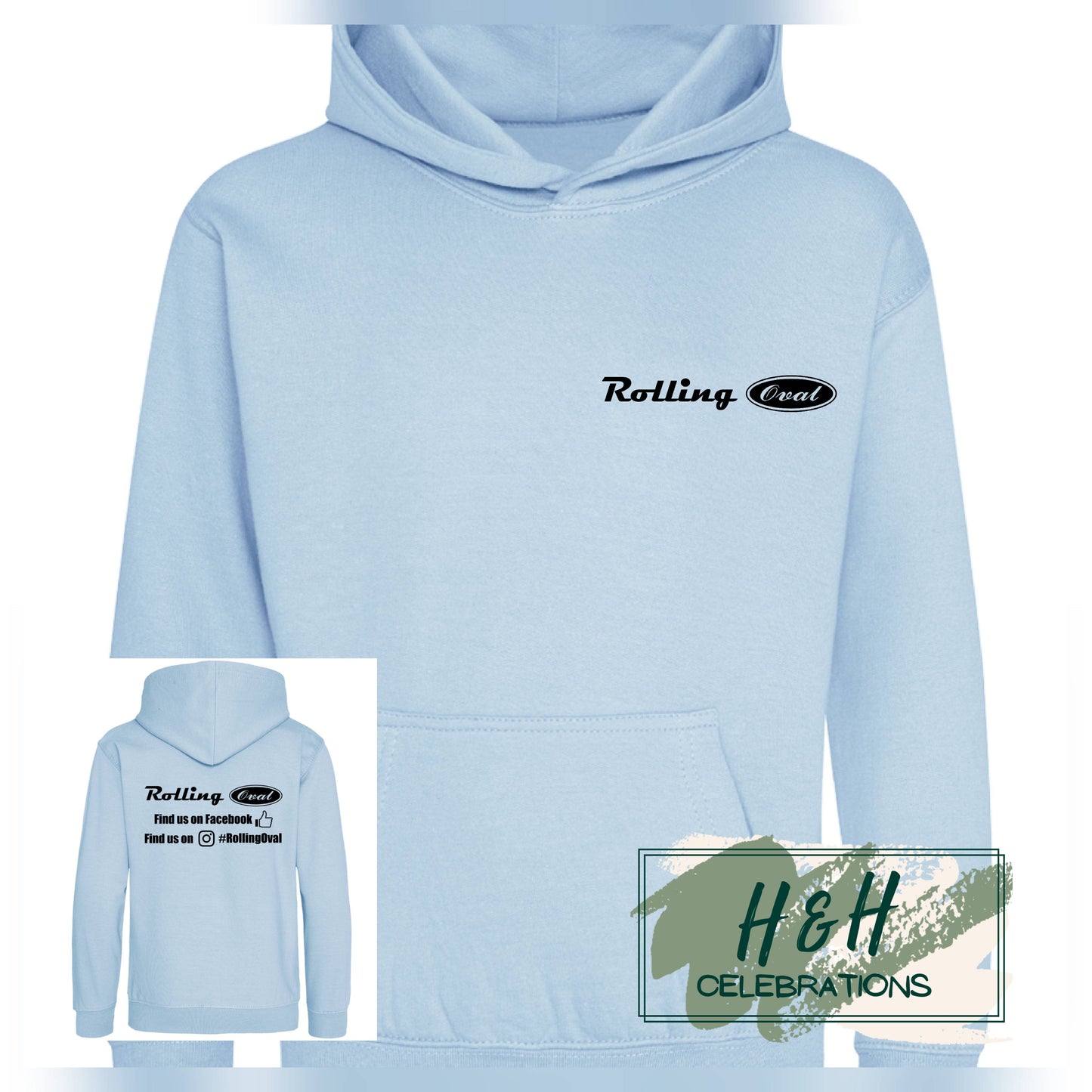 Rolling Oval Hoodie For Kids - Ice Blue