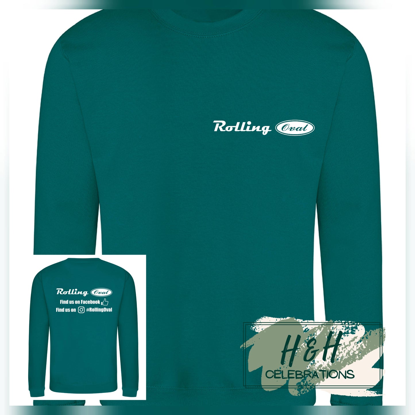 Rolling Oval Sweatshirt For Adults - Jade