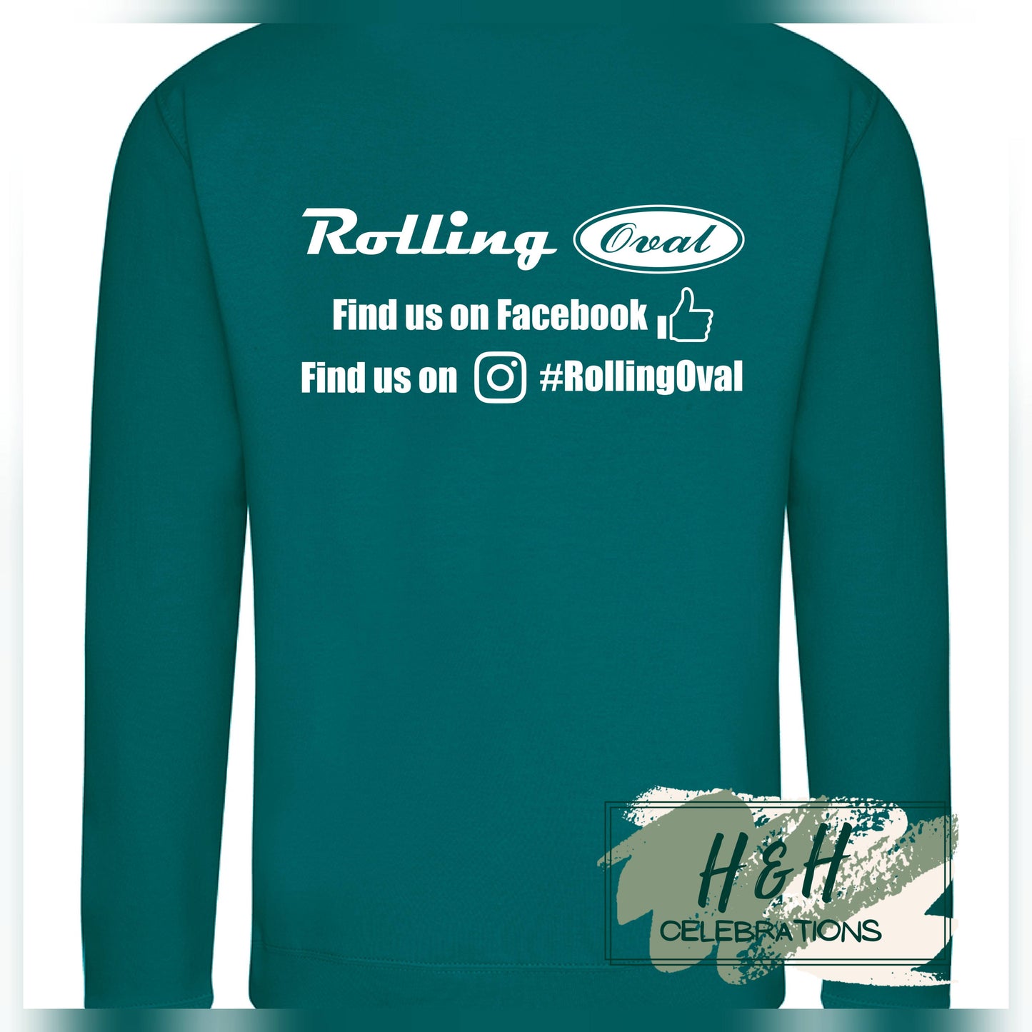 Rolling Oval Sweatshirt For Adults - Jade
