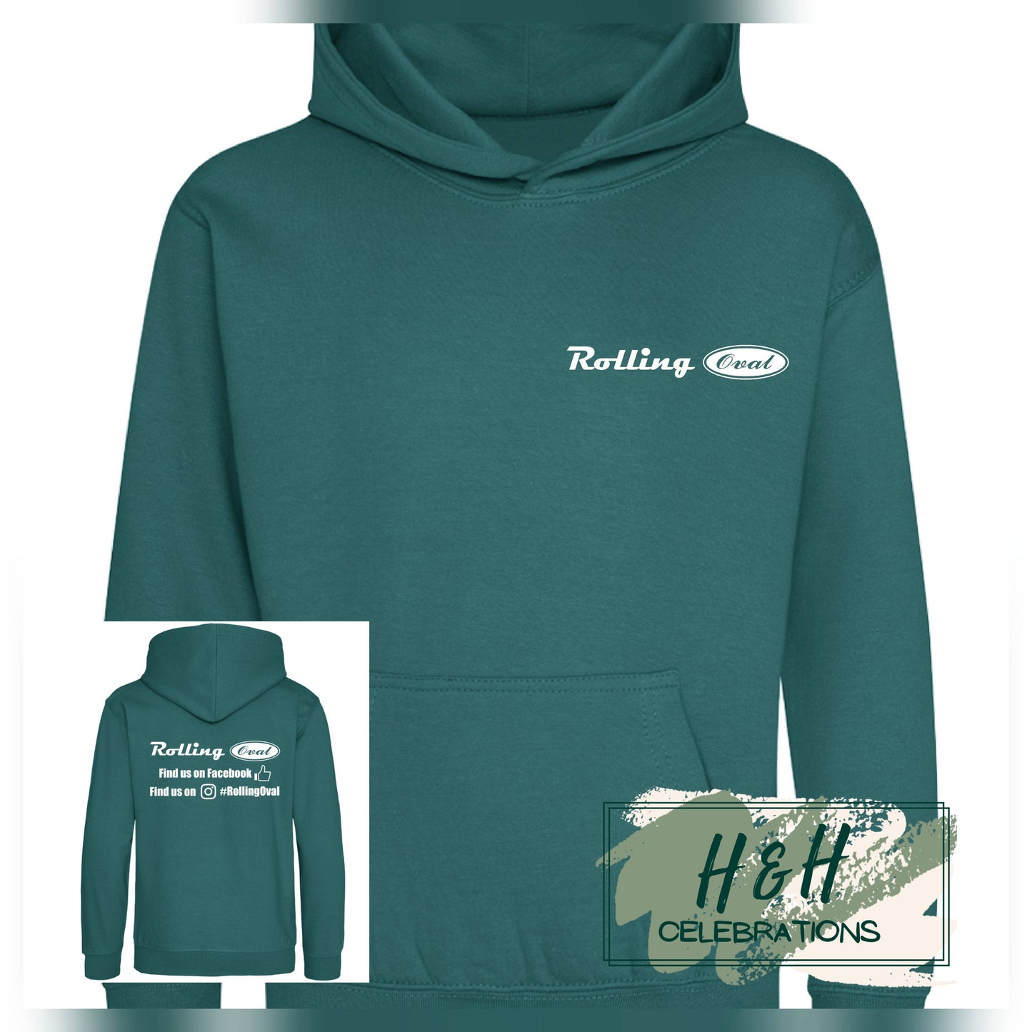 Rolling Oval Hoodie For Kids - Jade