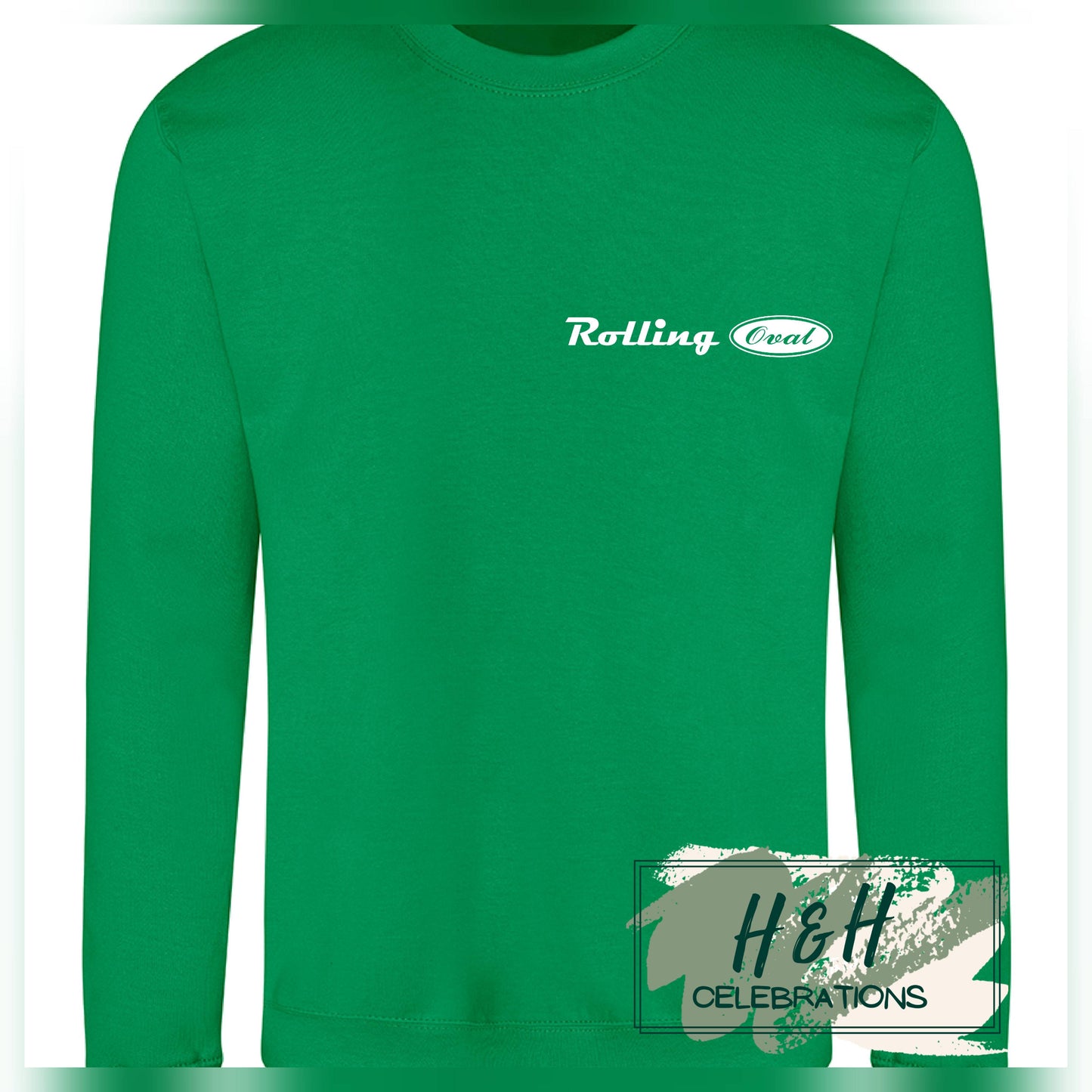 Rolling Oval Sweatshirt For Adults - Kelly Green