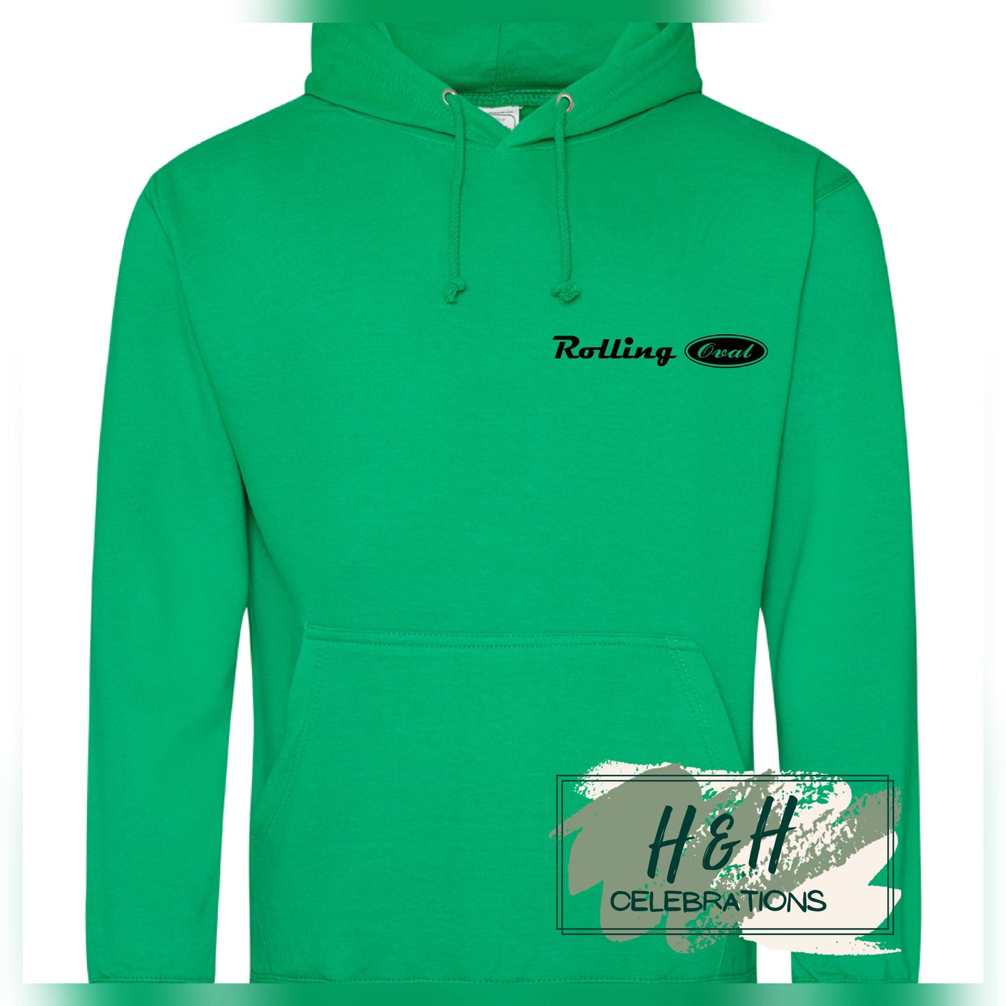 Rolling Oval Hoodie For Adults - Kelly Green