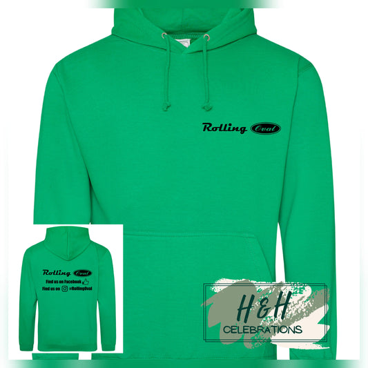 Rolling Oval Hoodie For Adults - Kelly Green