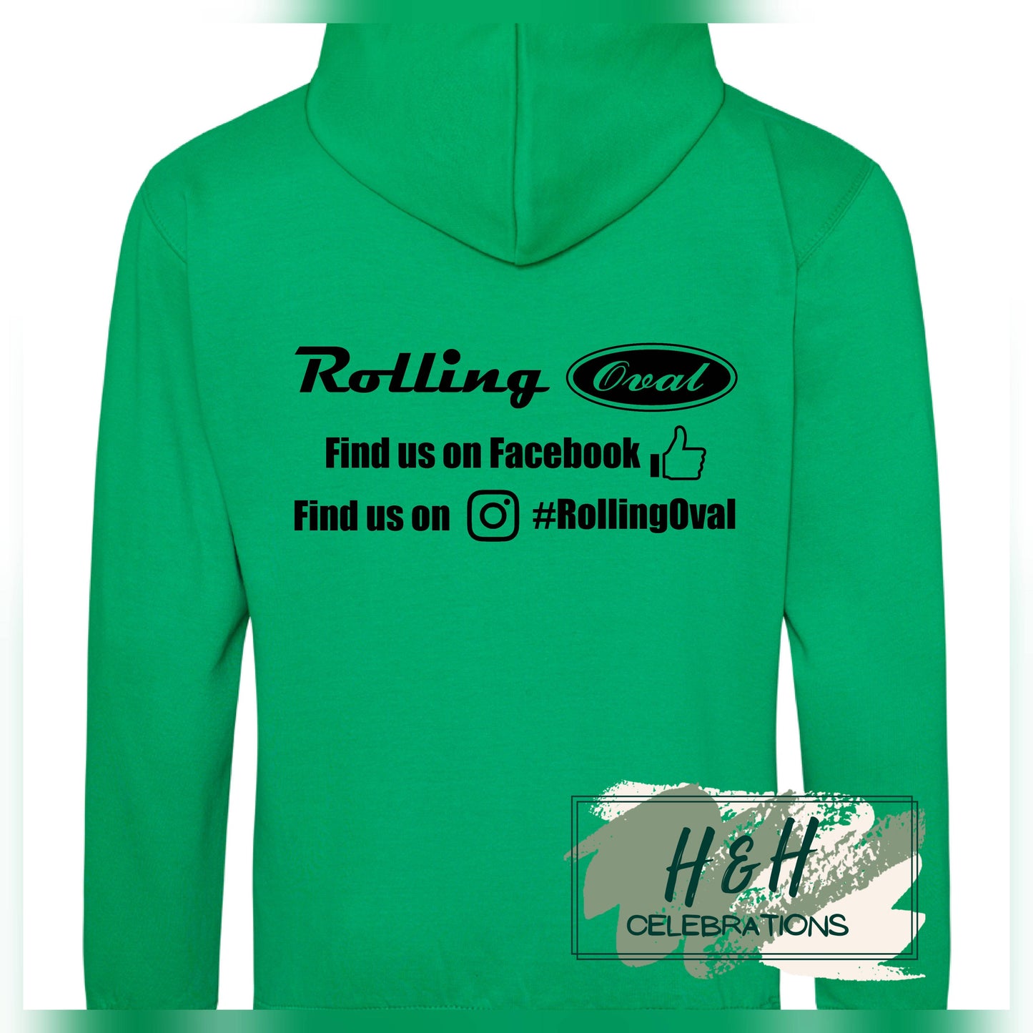 Rolling Oval Hoodie For Adults - Kelly Green