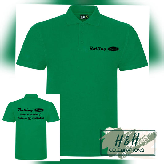 Rolling Oval Polo Shirt For Adults - Kelly Green