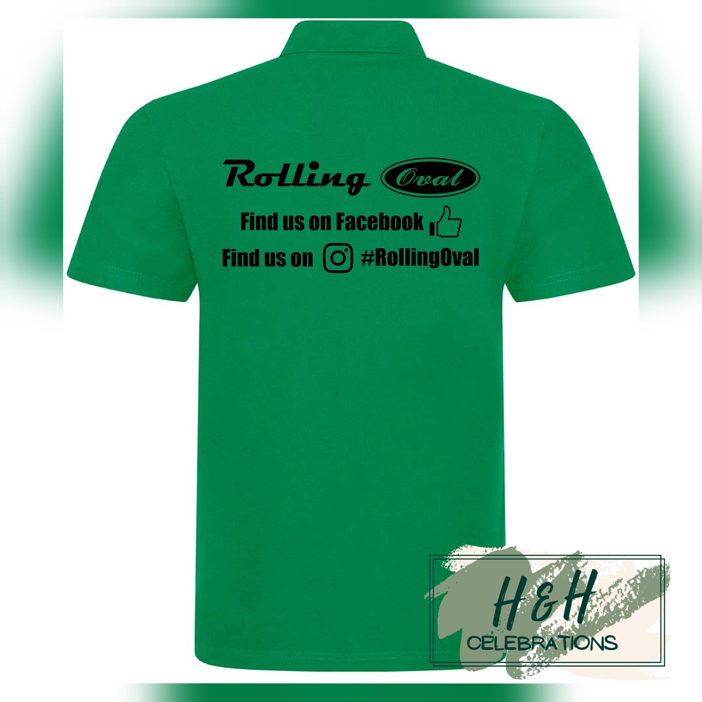 Rolling Oval Polo Shirt For Adults - Kelly Green