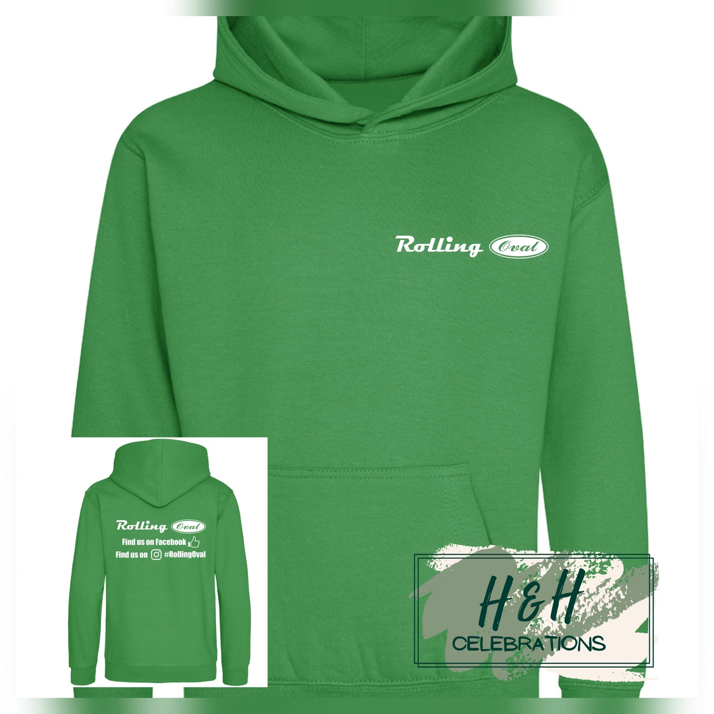 Rolling Oval Hoodie For Kids - Kelly Green